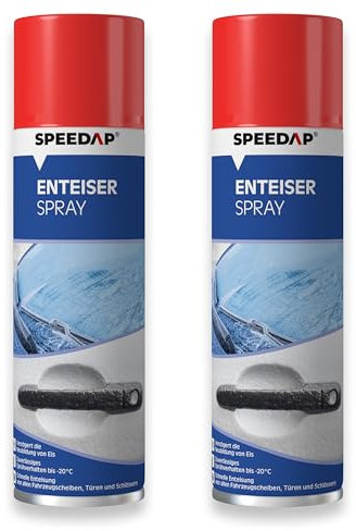 SPEEDAP Scheibenenteiser Spray 500ml - 2er Pack | Das ideale Auto Zubehör für den Winter | Schützt erheblich vor Wiedervereisung | zuverlässiges Sprühverhalten | Wirksamkeit bis -20°C