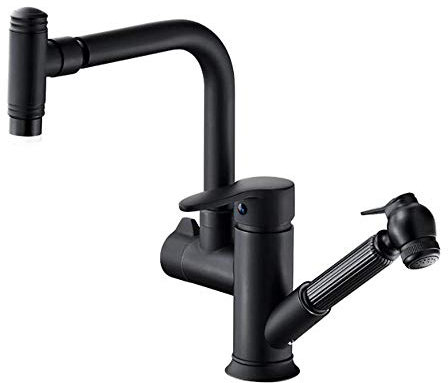 Chandelier Kitchen Faucets with Pull Down Sprayer Spray Gun Faucet Black hot and Cold Kitchen Sink Sink Gimbal Swivel Household Splash-Proof Faucet Chandelier