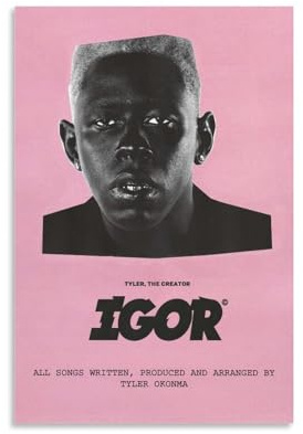 Tyler Poster The Creator Igor Albumcover Musikposter für Zimmer Ästhetische Leinwand Wandkunst Schlafzimmerdekoration 16x24inch(40x60cm)