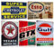 Lot de 5 Garage Plaque Metal Vintage Decoration - Atelier Panneau Pancarte Deco Murale - Retro Américaine Voiture Gas Station Cave Publicitaire 20x30cm (SET E)