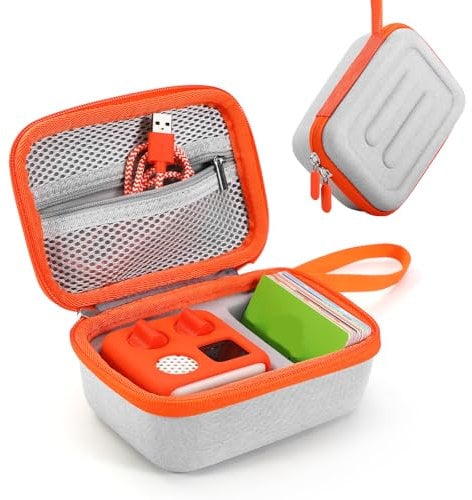 OCXLLEATLY Travel Case Compatible with Yoto Mini 2024 Edition, Hard EVA Storage Bag for Audio & Music Player Player, Audiobook Cards and Charging Cable (Gray)