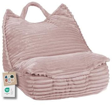 Gutekissen® Sitzsack Kinder mit Griff – Sitzkissen für Kinderzimmer Montessori - Kids Sweet Garfield Flauschiger Tiliastoff (58x70x55 cm, Rosa)
