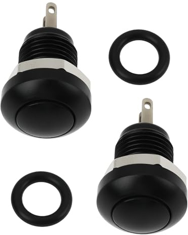 EMSea 2 Pulsadores de Bocina Momentáneos de Metal de 8 Mm Adecuados para El Botón de Bocina del Coche