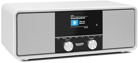 TechniSat DIGITRADIO 330 - DAB+ UKW Stereo Radio mit CD-Player, Weiß | Bluetooth 5.3, USB MP3-Wiedergabe und Ladefunktion, 2,4 Zoll Farbdisplay, Radiowecker, Fernbedienung