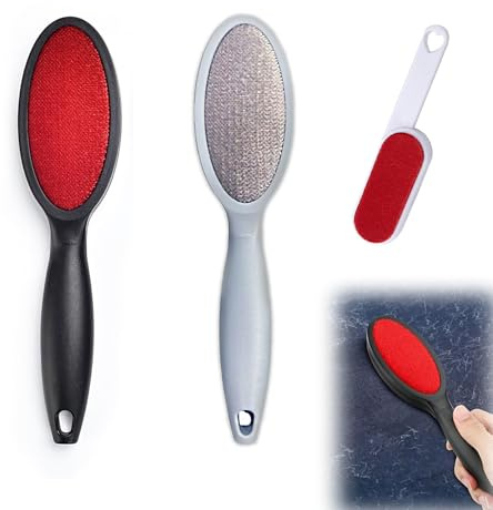 Fusselentferner Set 3-teilig – elektrostatischer Tierhaarentferner für Kleidung & Polster, wiederverwendbar ohne Kleberollen, für Mantel, Pullover, Kaschmir, Sofa, Autositze