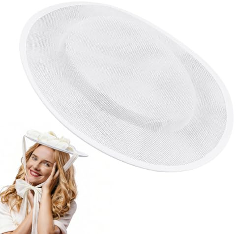 nbeads Hut Fascinator Basis, 30x28.3cm Leinen Tuch Runde Sinamay Basis Derby Kirche Hochzeit Hut Fascinators Pillbox Hut Für DIY Handwerk Haarschmuck Dekoration