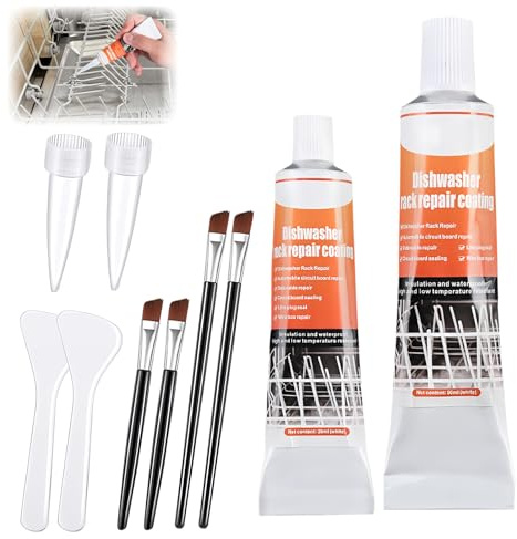 2 Stück Spülmaschinenkorb Rost Reparatur 30ml+50ml Rostschreck Für Spülmaschine Geschirrkorb Reparatur Set Starke Haftung Rissbeständig Hohe Temperaturbeständigkeit Mit 4 Pinsel