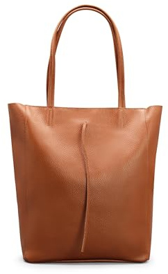 Brise Art Damen Shopper Tasche Echtleder Handgefertigt Tote Bag | Schultertasche, Echtes Leder, Handtasche mit Reißverschluss & Reißverschluss-Innenfach, 37 x 28 x 13 cm, Made in Italy