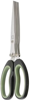 Richardson Sheffield Kräuterschere, Schnittlauchschere mit Reinigungskamm, 5 Edelstahlklingen Rostfrei, 213 mm Länge, Satinierte Küchenschere Kräuter, Spülmaschinenfest - Schwarz/Grün