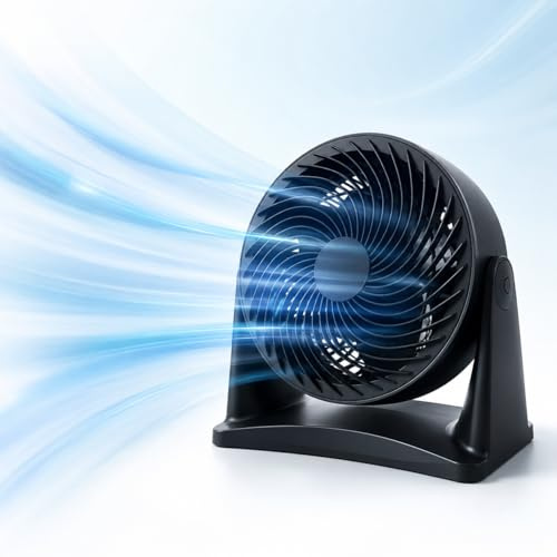 A2Z 10 Inch Floor Fan Desk Fan 90W High Performance Air Circulator Fan with 5 Blade Design Adjustable Tilt Head 3 Speed Settings Wide Angle Airflow for Home Office Gym Workout Bedroom