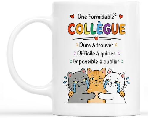 Cadeau Plus Mug Une Formidable COLLÈGUE - Mug Humour Collegue, Mug Equipe De Choc, Cadeau Collegue De Travail Femme, Idee Cadeau Homme Collegue, Depart Collegue De Travail (Modèle #1)