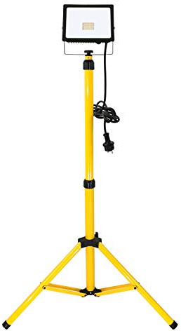 Trango LED Arbeitstrahler G1504-306W Baustrahler 30 Watt Strahler Arbeitsleuchte - 6000K Tageslicht inkl. 3m Zuleitung inkl. Stativ mit Höhenverstellbar 66-170cm