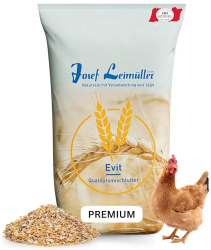 Leimüller Hühnerfutter 5kg [Premium 6-Korn] - Gesundes Körnerfutter für Hühner und Legehennen - Für leckere und stabile Eier - 100% Gentechnikfrei - Mehrfach gereinigt und staubfrei