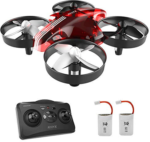 Mini Drone per Bambini RC Giocattolo Quadcopter Regalo per Principianti AT-66 Materiale Plastico ABS di Alta qualità, Anticaduta（Rosso）