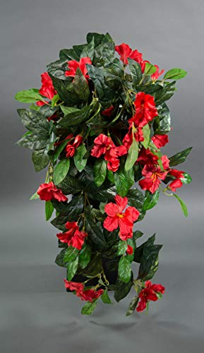 Seidenblumen Roß Hibiskusranke 70cm rot ZF Kunstpflanzen Kunstblumen künstliche Pflanzen künstlicher Hibiskus Eibisch