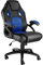 tectake® Racing Bürostuhl, Gaming Stuhl mit Wippfunktion, Chefsessel, Drehstuhl mit Rollen, höhenverstellbarer Schreibtischstuhl, Bürostuhl ergonomisch, PC Stuhl - schwarz/blau
