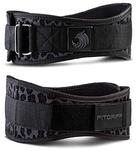FITGRIFF® Gewichthebergürtel V2 - Gewichtheber Gürtel für Damen und Herren - Bodybuilding, Krafttraining, Crossfit Training - Trainingsgürtel, Weightlifting Belt, Gym Workout (Leopard, XS)