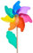 POFET Regenbogen-Windmühle, Kinderspielzeug, Rasen, Hof, Garten, Ornamente, bunter Holzstab, Windspiel für den Außenbereich