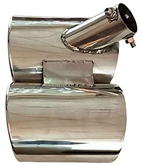 WPCASE Auspuff Endrohr Auspuffblende Auspuffblende Gebogen Endrohr Auspuffblende Auspuffblende Schwarz Auspuffblenden Auspuff Blenden Auspuffblende Doppelrohr EndschalldäMpfer