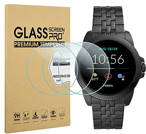 Suoman - Pellicola protettiva per schermo da uomo Fossil Gen 5E da 44 mm, durezza 2,5D 9H, in vetro temperato, per smartwatch Fossil Gen 5E da 44 mm