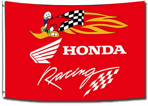 ENMOON Rote Flagge für Hon da Bird Racing Man Cave, 90 x 150 cm, lebendige Farben, 150D-Polyester-Banner mit Messingösen (roter Vogel)