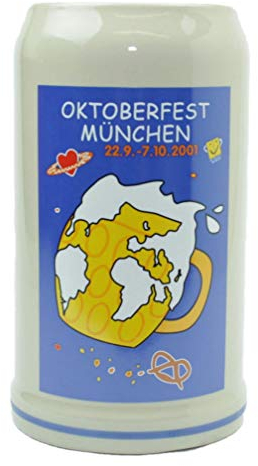 Steinfixx® - Boccale originale Oktoberfestkrug 2001 I, brocca annuale I Wiesnkrug I da collezione, confezione originale