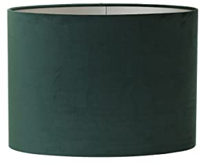 Lampenschirm Velours von Light & Living - 38 x 17.5, Höhe 28cm, für E27-Fassung - Blickdichter Dutch grün Samt mit taupe Innenverkleidung - Ovaler Lampenschirm für Tisch-, und Stehlampen