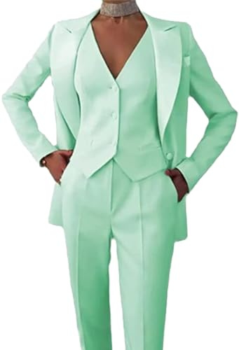 Leader of the Beauty Traje de negocios e informal de 3 piezas para mujer, con chaqueta, chaleco y pantalones