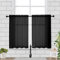 Chyhomenyc Tende velate lunghe 91 cm, corte in voile trasparente, per finestre piccole per bagno, bar, soggiorno, fattoria, 2 pezzi, 106 x 91 cm, tasca per asta, colore nero