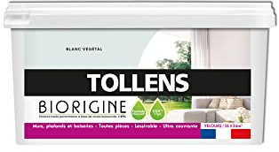 Tollens Peinture Couleurs Haute Performance à Base de Résine Biosourcée Pour Murs, Plafonds, Boiseries - Blanc Vegetal - 2L = 24m2