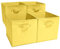EZOWare 4er Folding Aufbewahrungskörben Gelb faltbare Würfelboxen aus Stoff für Kinderspielzeug, Kinderzimmer - 33x37x33 cm