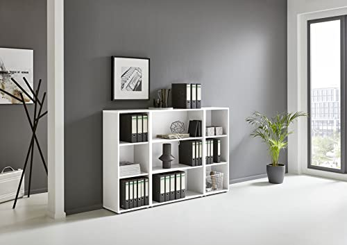 Regalwand Office Edition Büroschrank Büromöbel Regal in Weiß (Regalwand 2)
