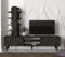 moebel17 9338 Nero Wohnwand Anbauwand TV Lowboard Wohnzimmerschrank, Braun Dunkelgrau, Holz, Wohnwand mit Regalelement, viel Stauraum 180 x 50 x 35 cm