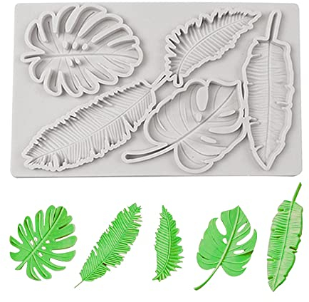Gativs Moule 3D Feuilles Forme Silicone Moule à Gâteau au Chocolat Feuille Fondant Moule Moelleux Feuilles Fondant 3D Moules à Fondant Gâteau de Feuilles Forme Décoration de Gâteau de Moule de Cuisson