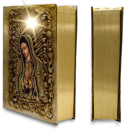 Katholische spanische Bibel mit metallischem Einband unserer Jungfrau de Guadalupe spanische Bibel, großer Druck, Dekorationen für katholische Hochzeitsbiblia