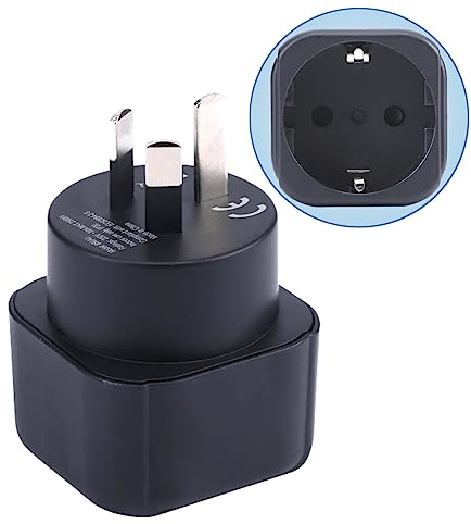 Adaptateur de Prise Europe vers Australie/Nouvelle-Zélande, Prise Allemagne/Française vers Australie/Nouvelle-Zélande/Chine/Argentine Convertisseur de Prise de Voyage (1 pièce)