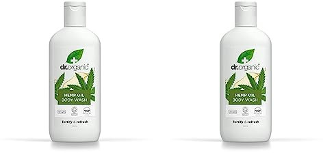 Dr Organic, Organic Hemp Oil Body Wash, Natural, Vegan, Cruelty Free, Paraben & SLS Free, Eco Friendly Recyclable Packaging, For Women & Men, Palm Oil Free, 250ml (Pack of 2)