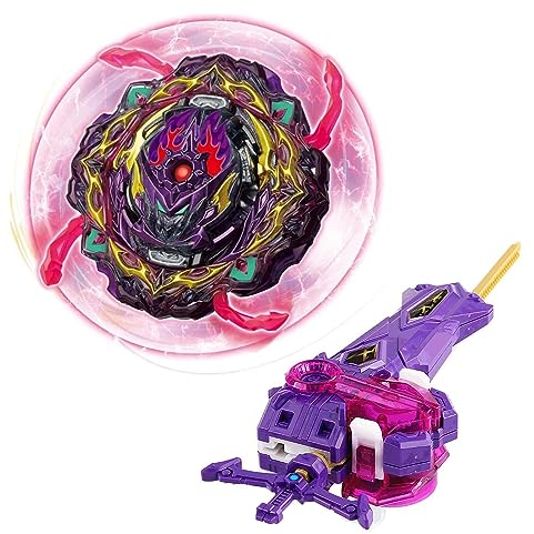 Netoke Gyros Toupie Turbo 4D Combinaison, Set avec Lanceur De Jeu Metal Fusion, Jouets Classiques Enfants Cadeau, B-206