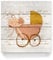 artboxONE Holzbild 40x40 cm Für Kinder Lisa Dolson - Kinderwagen von Künstler The Artcircle