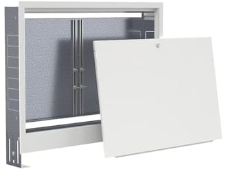 Keller Verteilerschrank Unterputz Verteilerkasten für Fußbodenheizung 8 Schaltkreise Kreise | Platz für Elektroleisten | 760 x 575-665 x 110-175 | 8 - Heizkreise