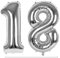LAPONO Palloncini Compleanno 18 Anno Argento, Numero 1 e 8 Giganti (83cm) Elio Gonfiar Pallone Foil Palloncini per Bambina Bambino Decorazioni 18 Anni Compleanno Festa Anniversario