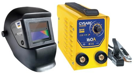 GYS, GYSARC 160, Poste à Souder à l'Électrode Enrobée 160A Monophasé 230V (MMA), Arc Force, Antisticking, Hot Start, Avec Masque Soudage TECHNO 11, Porte-électrode, Câble de Masse