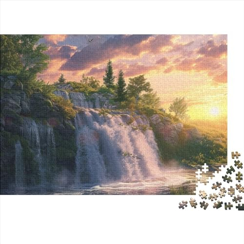 Waterfall 1000 Piece Puzzle Impossible Puzzle, Waterfall Puzzle Game, for Adults Stress Relieve Children Educational for Adults and Children from 14 Years 1000pcs (75x50cm)