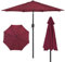 SDHYL Parasol de Jardin Exterieur 264cm Parasol Déporté Inclinable avec Manivelle Toit de Ventilation en Toile Protection UV pour Balcon Patio Terrasse, Piscine et Plage Rouge