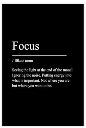 Definition Black .Focus Poster Leinwand Poster Schlafzimmer Dekor Sport Landschaft Büro Zimmer Dekor Geschenk Unrahmen: 30 x 45 cm