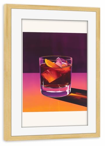 artboxONE Poster mit Rahmen Kiefer 60x40 cm Malou Studio-Negroni im Tumbler von Malou Studio - gerahmtes Poster