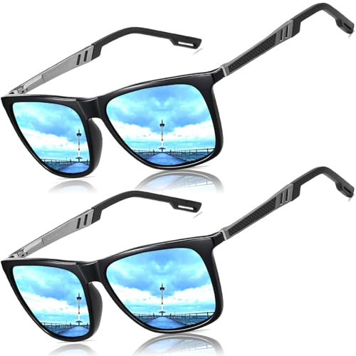 LEDING&BEST Polarisierte Sonnenbrille Herren Damen UV-Schutz Fahrerbrille | Ultraleichte Metall,Verstellbare Nasenpads,Rutschfest,CAT 3,Pilotenbrille,Sportbrille,Angeln,Autofahren,Outdoor,Reisen/Strand