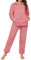 RITOSTA Pigiama Donna Invernale Felpato Pigiama in Pile Morbido Pigiami Stitch Lungo Pigiama Natalizio Tuta Termica Due Pezzi Donna con Felpa Pile di Cerniera,Pantalone (Arancione Intenso Rosa,XL)