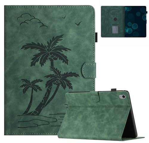Custodia per iPad 10. Generation 2022 10.9 Pollici/iPad 10th Gen 10.9'' Cover in Pelle PU Case Coperchio Tablet Multi-Angli Supporto Pieghevole Cover Protettiva con Chiusura Magnetica -Verde