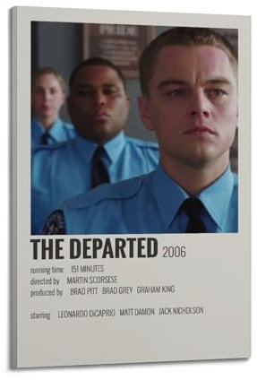 ydhgebn The Departed Poster, Wandkunst, Vintage-Poster, dekoratives Gemälde für Schlafzimmer, Wohnzimmer, ästhetisches, elegantes Poster, 30 x 45 cm, Rahmenstil